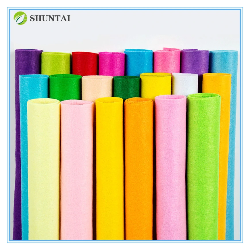 Factory Supply Colorful 100%Pet Needle Punched Non Woven Cloth Roll Polyester Non-Woven Felt Cropped Nonwoven Geotextile Fabric for Handmade DIY Toy Materials