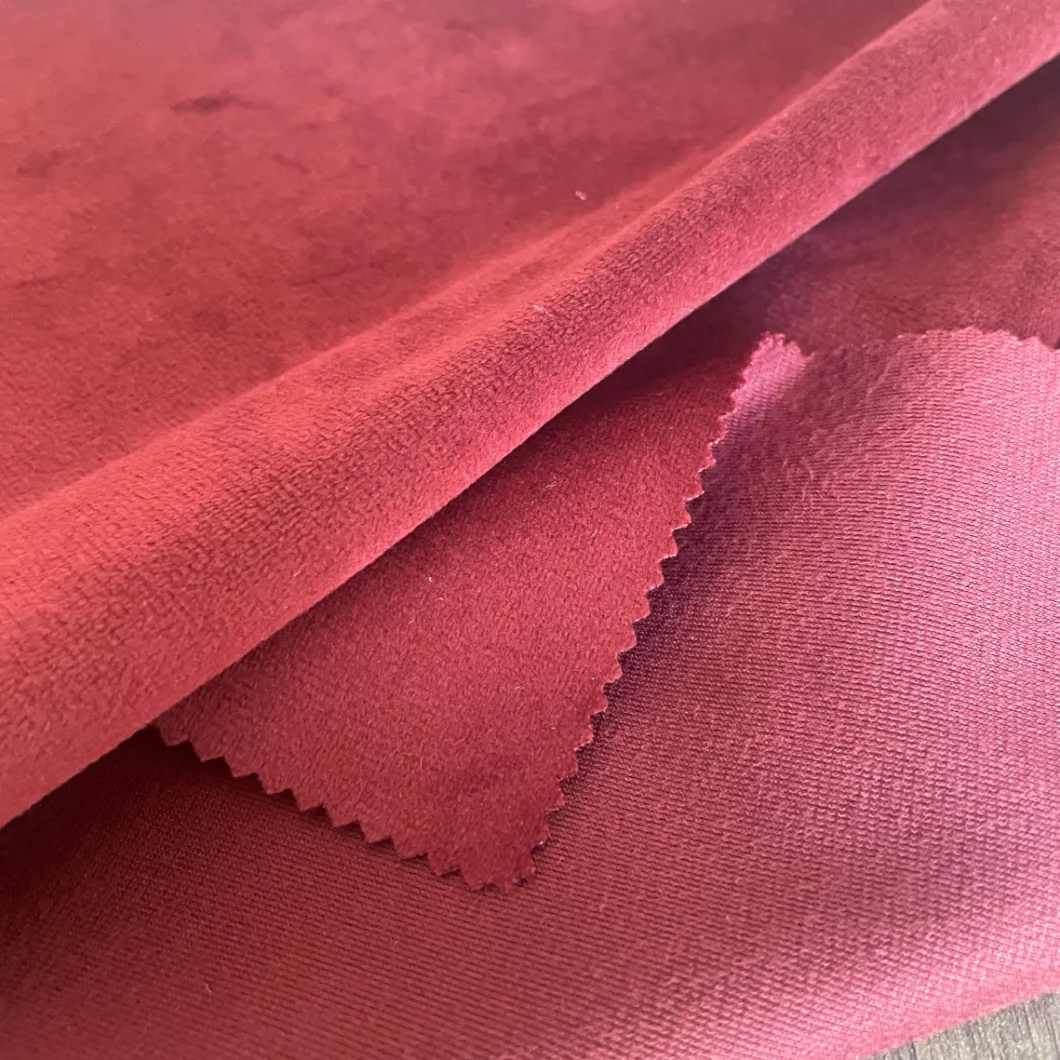 Competitive Knitting Velvet Furniture Fabric Upholstery Cloth Sofa Material Holland Velvet (WH030)