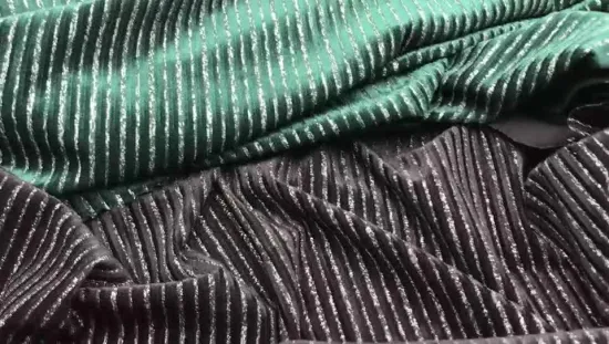 Yigao Textile Polyester Spandex Metallic Silver Stripe Cord-Strickstoff