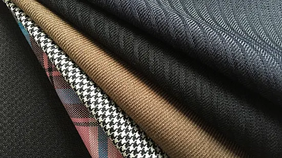 Anzugstoff aus Polyesterwolle für einheitliche, gemischte Anzüge, einfarbig, einfarbig, Schottenkaro
