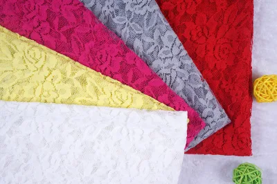 Großhandelsstickerei-elastischer Blumenmuster-Polyester-Spitzenstoff für Kleidung