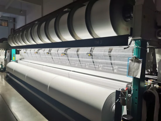 Kettengewirkter neuer Cordstoff aus 100 % Polyester mit hochelastischem Garn